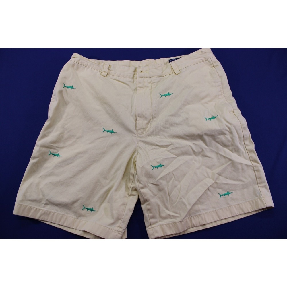 Vineyard Vines Club Shorts Yellow Swordfish Size 34 Cotton